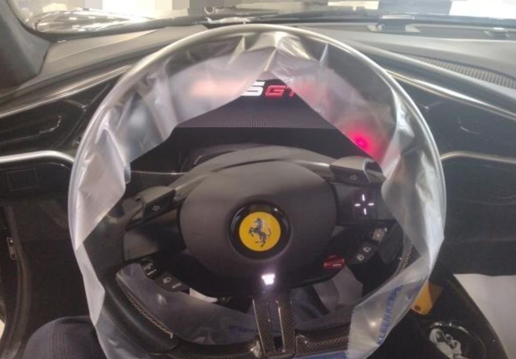 Steering wheel with the Ferrari badge