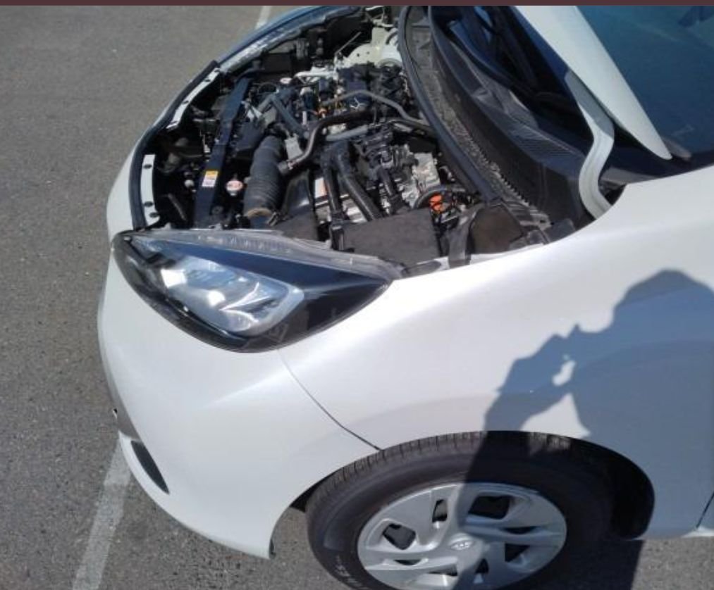 Front left corner with the bonnet open