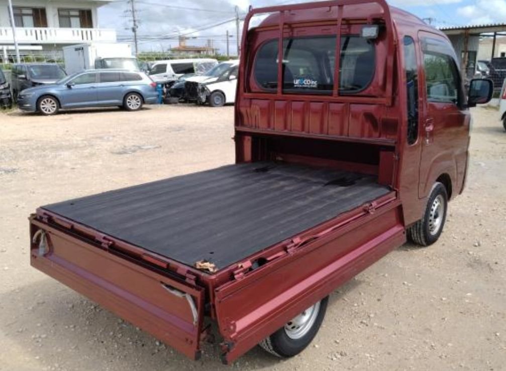Cargo bed with the tailgate folded down