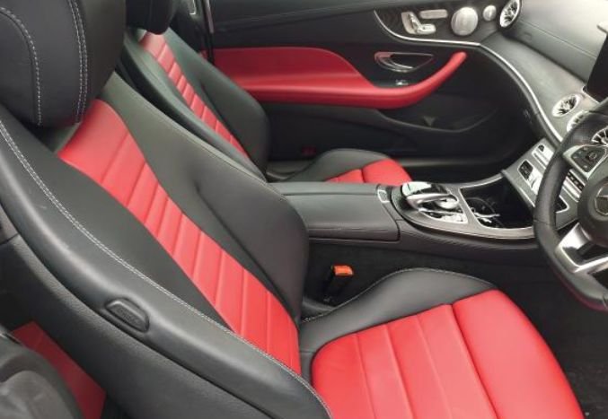 Red and black leather front seats